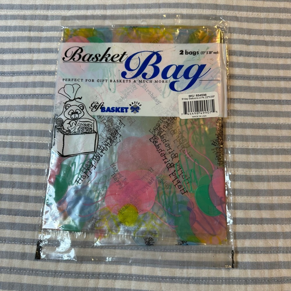 Gift Basket Basics 2 Pack Happy Birthday Balloon Basket Bags 22x30 SKU 834538‎